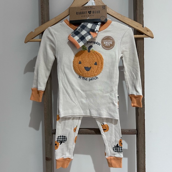 Rabbit + Bear Organic Other - Rabbit + Bear Organic Cotton 3 piece Baby Halloween Pajama Set 12 Months NWT